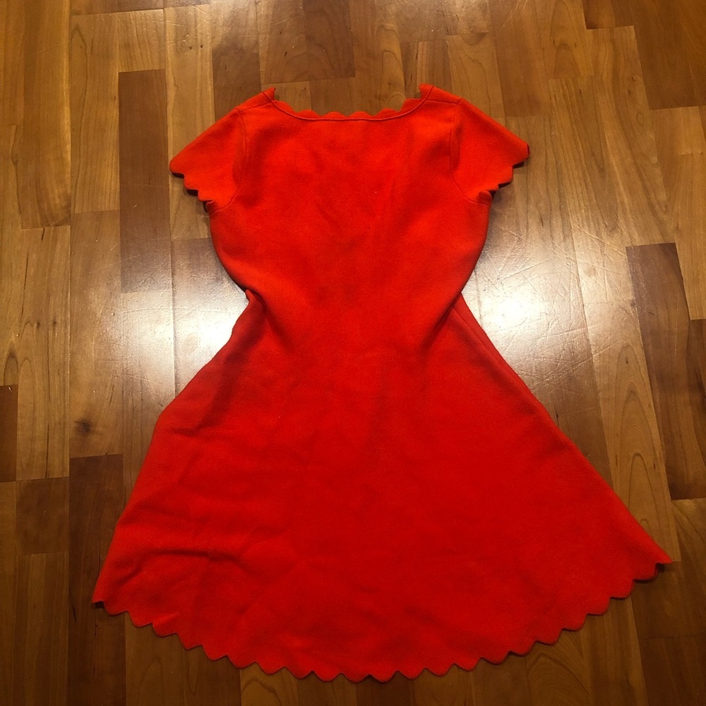 Milly Elegant Red Scalloped Hem Dress